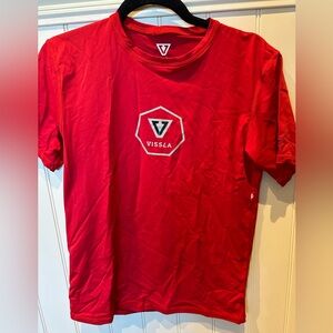 VISSLA Boys Size Large Red & White Short Sleeve Tee Shirt